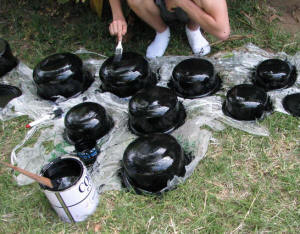 In many countries, including Tanzania, pots must be painted black to make them appropriate for solar cooking