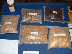 A variety of foods can be processed and conserved with simple solar technologies, including these dried fruits and vegetables displayed by the Solar Food Processing and Conservation group.